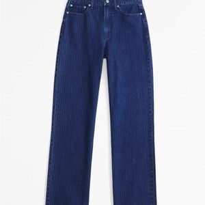 Abercrombie High Rise Loose Jean- Dark Pinstripe
